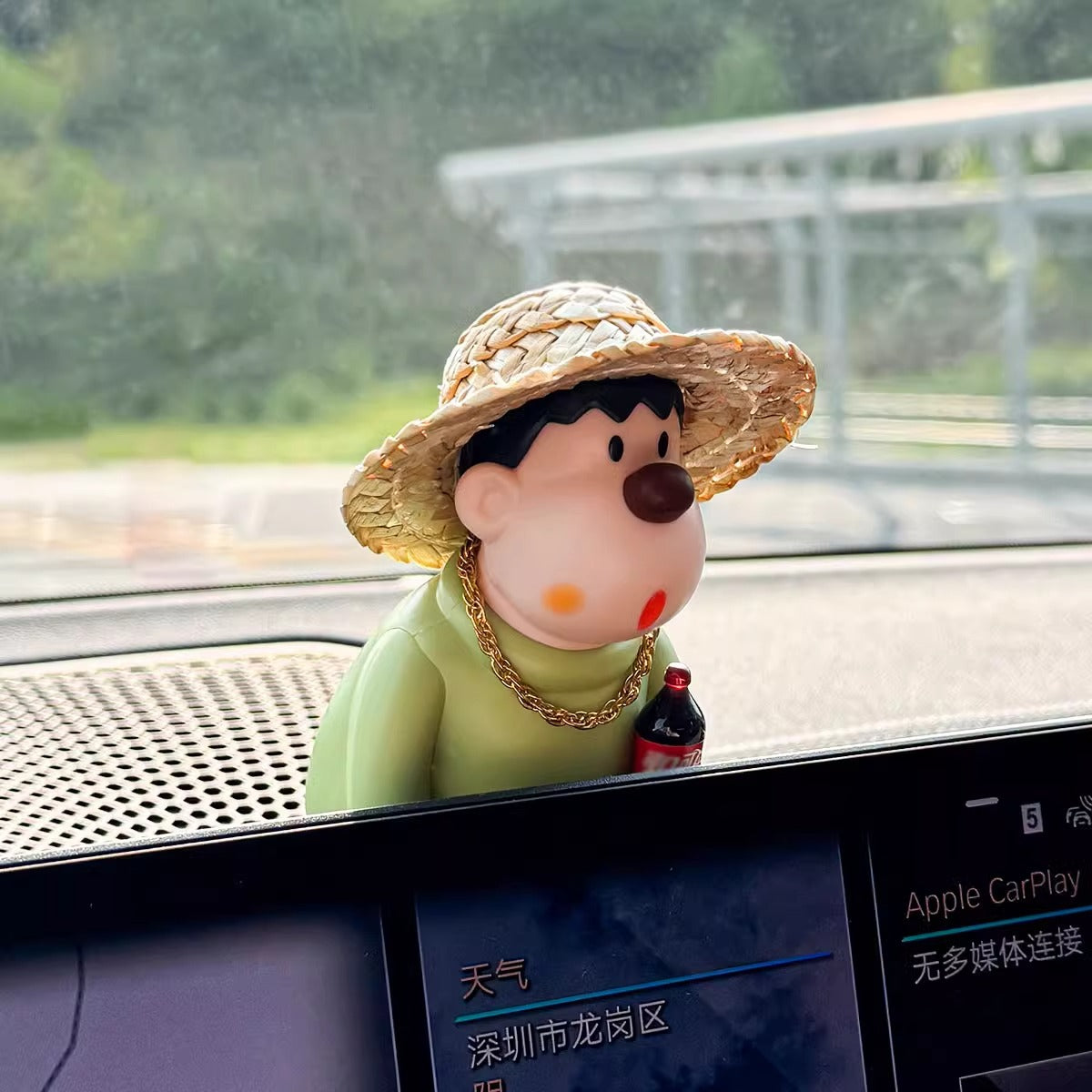 可愛らしいジャイアン 癒し系カーアクセサリー 車外装飾用フィギュア 車載グッズ 車内インテリア置物