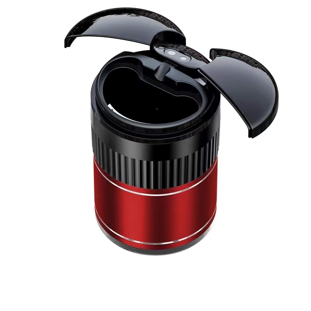 赤外線センサーの車スマート灰皿|高級感・自動開閉・無煙ミラー灰皿・カバー付き・喫煙アクセサリー・USB 充電式・無煙感・光ミラー