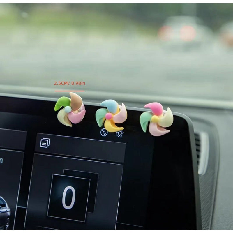 車用アクセサリー|夏・小さな花・風車・カーシェイキング・ヘッド・オーナメント・カーセンターコンソール・オーナメント・デコレーション・セット