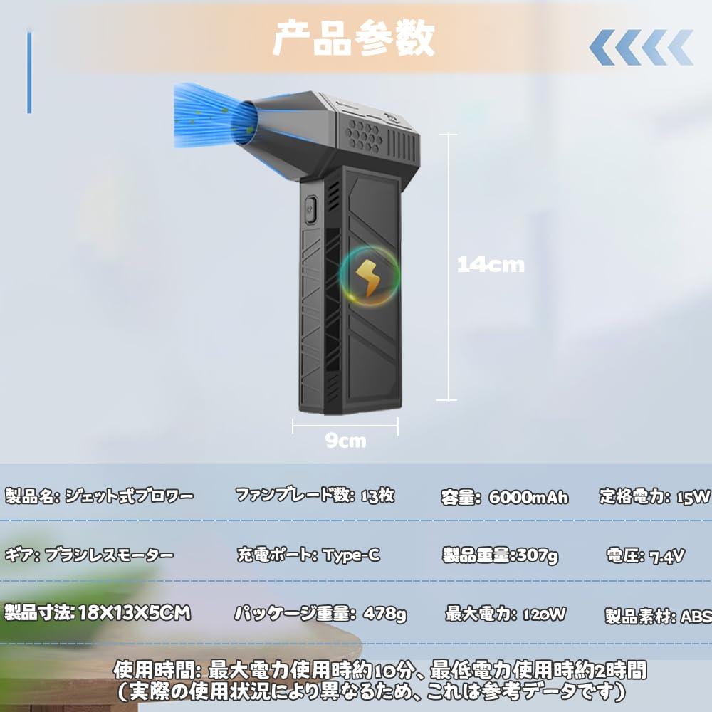ブロワー エアダスター 電気エアダスター ジェットブロワー 小型 洗車 強力 充電式