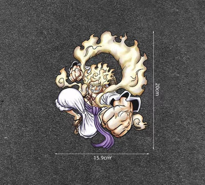車のステッカースクラッチカバーカバーステッカーワンピースルフィ 5 ギア  防水  車のステッカーオートバイ電気自動車パーソナライズされたステッカー