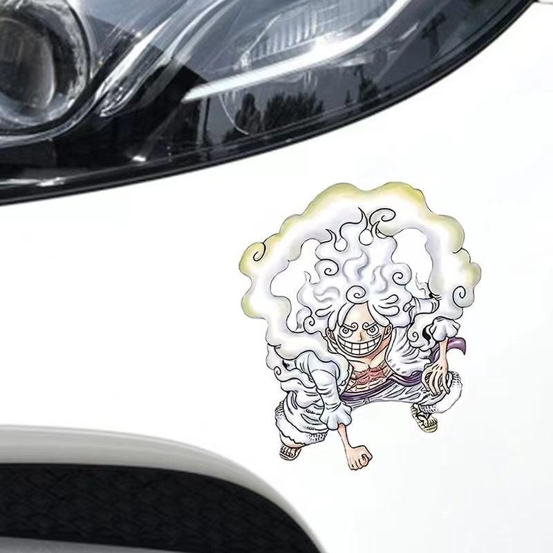 車のステッカースクラッチカバーカバーステッカーワンピースルフィ 5 ギア  防水  車のステッカーオートバイ電気自動車パーソナライズされたステッカー