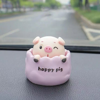 カー用品　可愛い首振り子豚の車内擺飾 インテリア コンソール擺飾