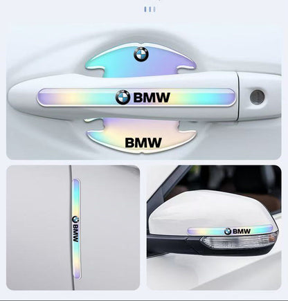 車用品　夜光レーザーカラー （8個セット） 傷防止ドアエッジガード、ドアハンドルプロテクター、ドアエッジプロテクター、ハンドル傷防止ステッカー、装飾