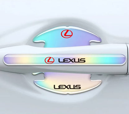 車用品　夜光レーザーカラー （8個セット） 傷防止ドアエッジガード、ドアハンドルプロテクター、ドアエッジプロテクター、ハンドル傷防止ステッカー、装飾