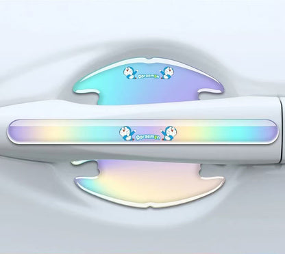 車用品　夜光レーザーカラー （8個セット） 傷防止ドアエッジガード、ドアハンドルプロテクター、ドアエッジプロテクター、ハンドル傷防止ステッカー、装飾