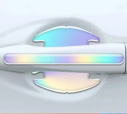 車用品　夜光レーザーカラー （8個セット） 傷防止ドアエッジガード、ドアハンドルプロテクター、ドアエッジプロテクター、ハンドル傷防止ステッカー、装飾