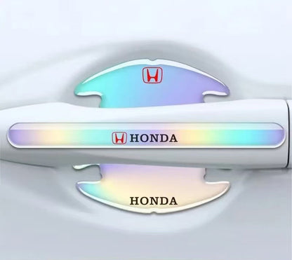 車用品　夜光レーザーカラー （8個セット） 傷防止ドアエッジガード、ドアハンドルプロテクター、ドアエッジプロテクター、ハンドル傷防止ステッカー、装飾