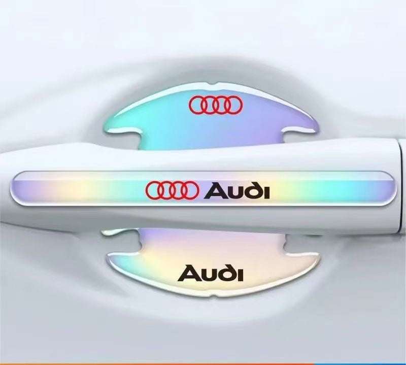 車用品　夜光レーザーカラー （8個セット） 傷防止ドアエッジガード、ドアハンドルプロテクター、ドアエッジプロテクター、ハンドル傷防止ステッカー、装飾