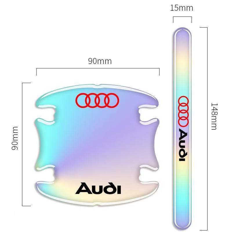 車用品　夜光レーザーカラー （8個セット） 傷防止ドアエッジガード、ドアハンドルプロテクター、ドアエッジプロテクター、ハンドル傷防止ステッカー、装飾