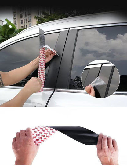 カー用品　高品質 PC 素材、ミラー加工仕上げ  車両中柱ミラーシール 車種専用ですので記入く、ご購入時に車種を備考欄にださい。