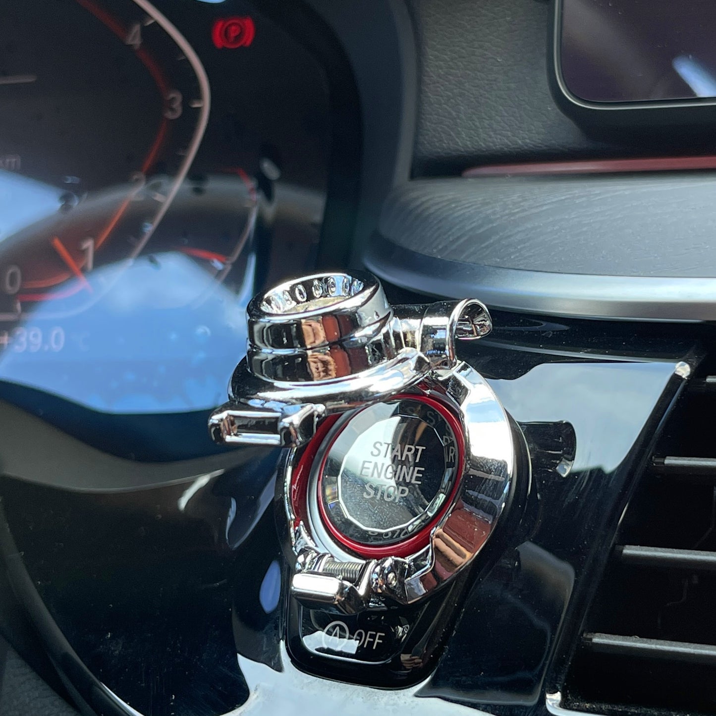 車用品 車装飾アクセサリー ターボワンボタンスタート装飾カバー 車内ボタン装飾保護カバー スタートボタンデコレーションリング