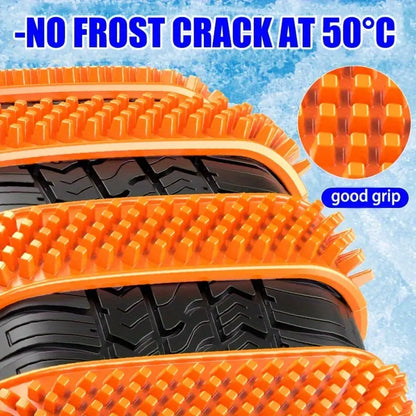 プレミアム滑り止め冬用タイヤチェーン8個セット - 耐久性、防錆性、車、トラック、SUV用の簡単取り付け - 雪の条件での安全運転のための必須自動車アクセサリー