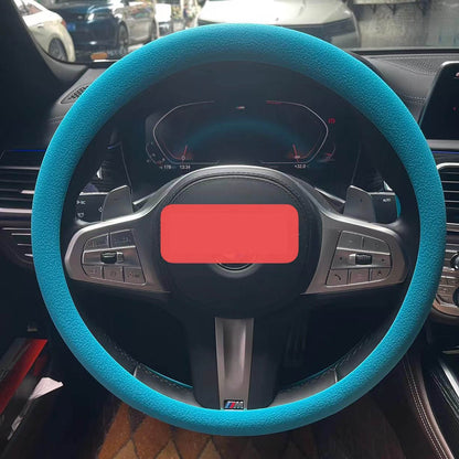 車用シリコーンステアリンググリップ 全車種対応 四季用 薄型 ファッションデザイン 汗を吸収し 滑りにくく 柔らかい質感