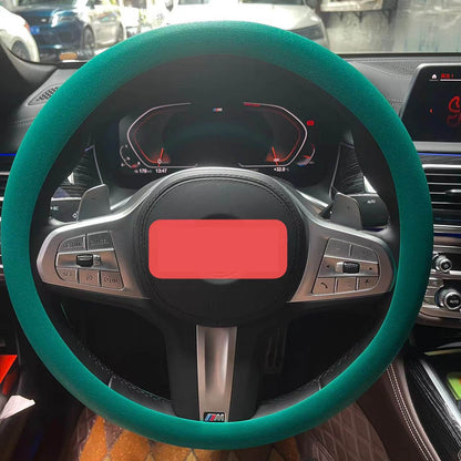 車用シリコーンステアリンググリップ 全車種対応 四季用 薄型 ファッションデザイン 汗を吸収し 滑りにくく 柔らかい質感