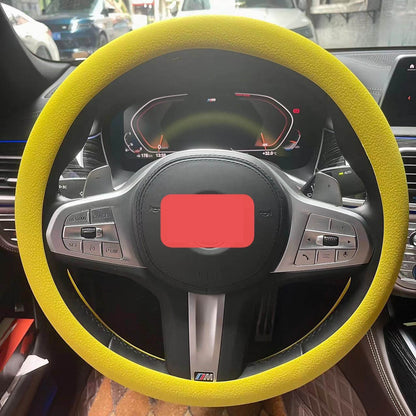 車用シリコーンステアリンググリップ 全車種対応 四季用 薄型 ファッションデザイン 汗を吸収し 滑りにくく 柔らかい質感