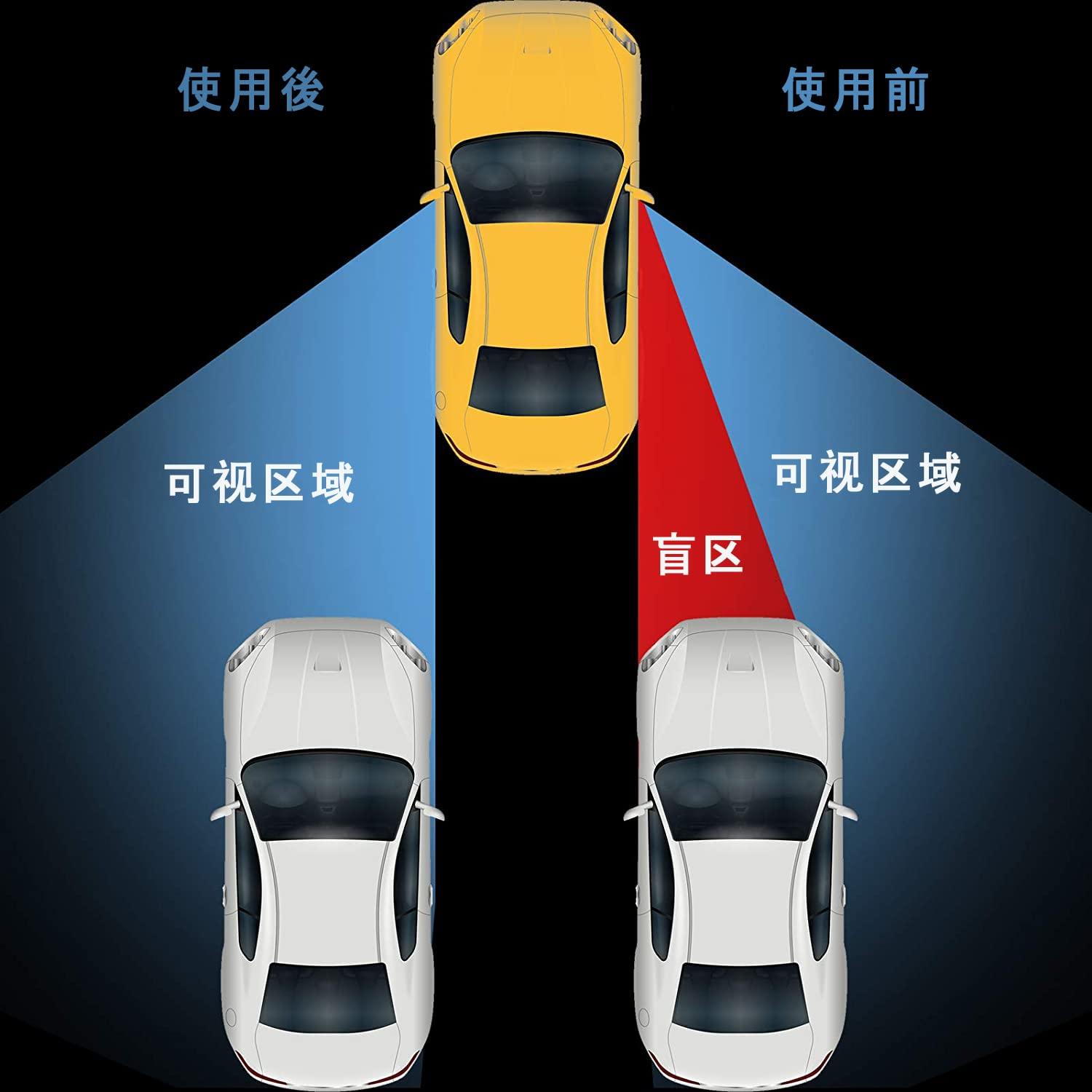 円形-4点セット) 車用 ブラインドスポットミラー 360度角度調整